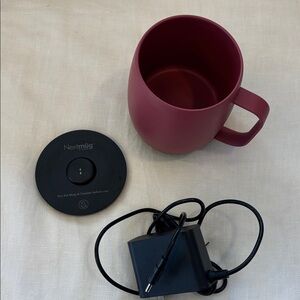 NEXTMUG Temp-controlled, Self heating Burgundy Smart Mug with Charge